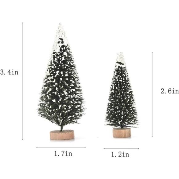 30 Pcs Mini Christmas Trees DIY Xmas Bottle Brush Trees Miniature Sisal Snow - Picture 3 of 8